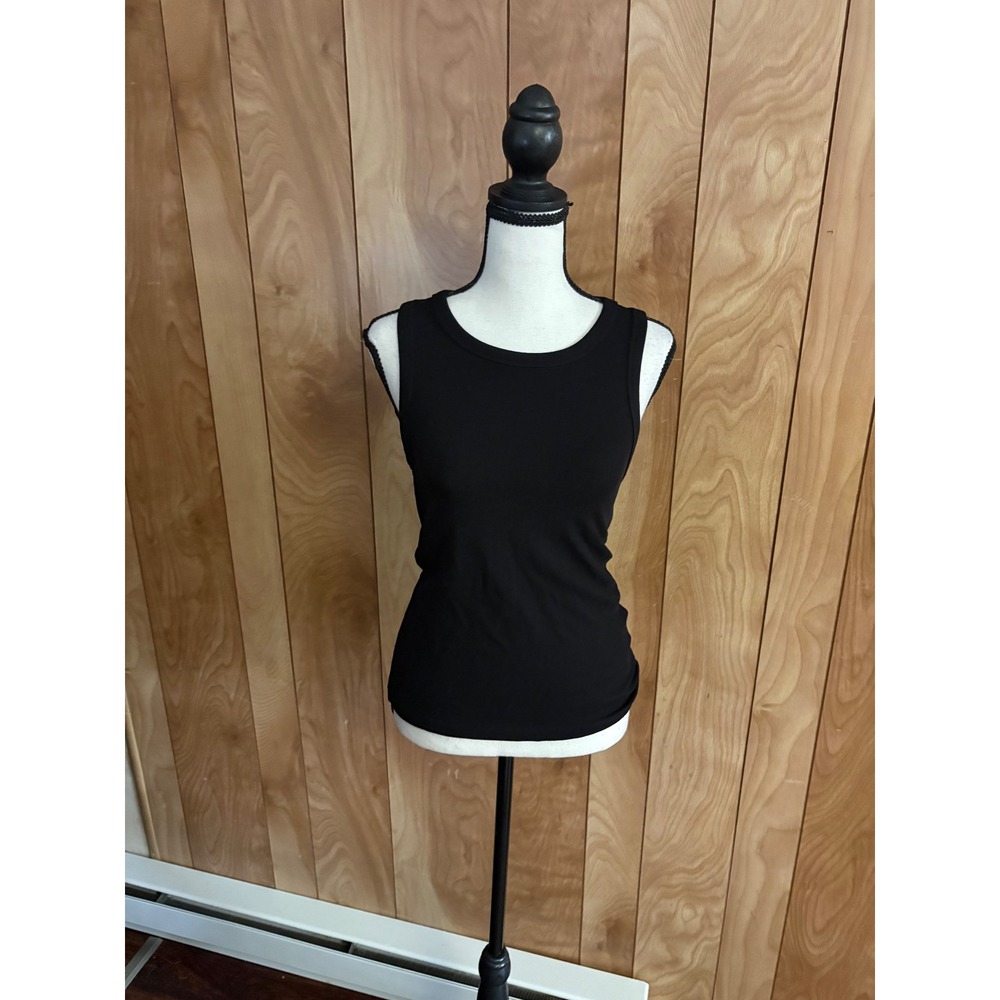 & Other Stories Stockholm Atelier Black Ribbed Tank Top Small Sleeveless Basic